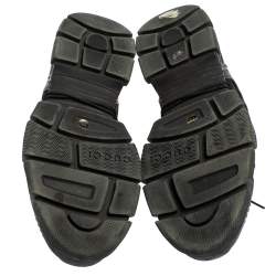 Pre Owned حذاء رياضي غوتشي فلاشتريك شبك وجلد أسود منخفض من أعلى مقاس 42.5