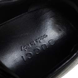 Pre Owned Gucci Black Leather Web Detail Low Top Sneakers Size 45