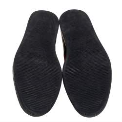 Pre Owned Gucci Black Leather Web Detail Low Top Sneakers Size 45