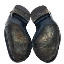 Pre Owned Gucci Two Tone Leather Penny Slip On Loafers Size 42