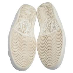 Pre Owned Gucci White Leather Web Ace Low Top Sneakers Size 44