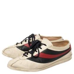 Pre Owned Gucci White/Blue Leather Falacer Sneakers Size 44