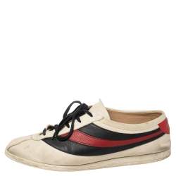 Pre Owned Gucci White/Blue Leather Falacer Sneakers Size 44