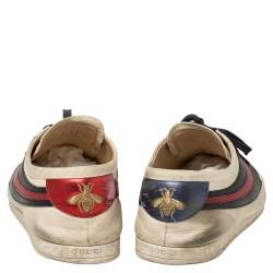 Pre Owned Gucci White/Blue Leather Falacer Sneakers Size 44