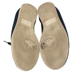 Pre Owned Gucci White/Blue Mesh And Leather Falacer Low Top Sneakers Size 44