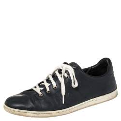 Pre Owned Gucci Blue Leather Lace Up Sneakers Size 44