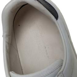 Gucci White Leather  And Python Embossed Leather Ace Low Top Sneakers Size 40