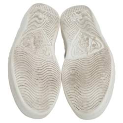 Gucci White Leather  And Python Embossed Leather Ace Low Top Sneakers Size 40