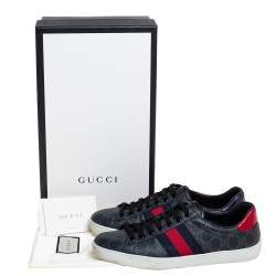 مملوكة مسبقًا حذاء رياضي غوتشي منخفض من أعلى ويب أيس كانفاس سوبريم جي جي رمادي مقاس 41