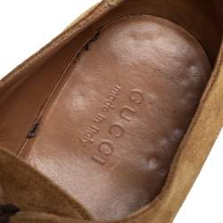 Pre Owned حذاء لوفرز أوكسفورد غوتشي سويدي بني فاتح مقاس 45