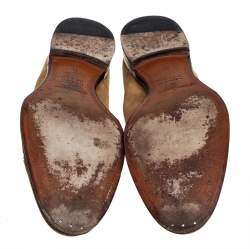 Pre Owned حذاء لوفرز أوكسفورد غوتشي سويدي بني فاتح مقاس 45