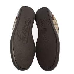 مملوكة مسبقًا Gucci Brown/Beige GG Coated Canvas and Suede Low Top Sneakers Size 42.5