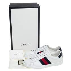Gucci White Leather Ace Low Top Sneakers Size 40