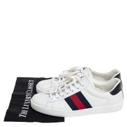 Pre Owned Gucci White Leather  Ace Low Top Sneakers Size 40 