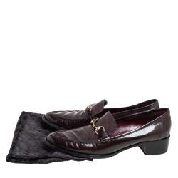 مملوكة مسبقًا Gucci Brown Guccissima Leather Horsebit Slip On Loafers Size 41