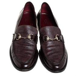 مملوكة مسبقًا Gucci Brown Guccissima Leather Horsebit Slip On Loafers Size 41