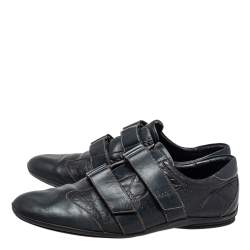 Pre Owned Gucci Blue Guccissima Leather Velcro Sneakers Size 44