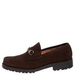 Horsebit Suede Loafers in Brown - Gucci