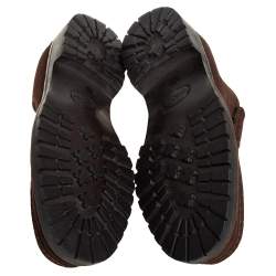 Pre Owned Gucci Brown Suede Horsebit Slip on Loafers Size 45.5