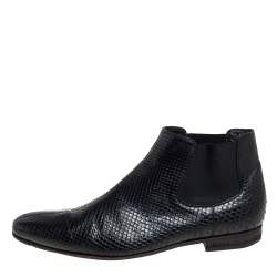Gucci Black Python Chelsea Boots Size 44
