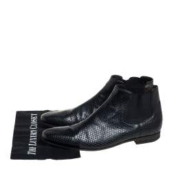 Gucci Black Python Chelsea Boots Size 44