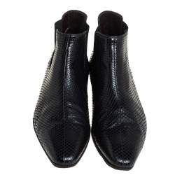 Gucci Black Python Chelsea Boots Size 44