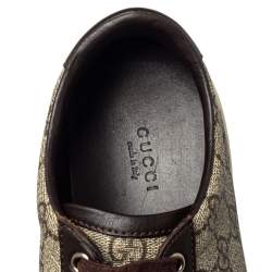Gucci Beige/Brown GG Supreme Canvas and Leather Low Top Sneakers Size 39