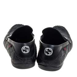 مملوكة مسبقًا Gucci Black Guccissima Leather Slip on Loafers Size 40