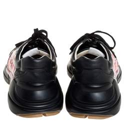 Gucci Black Leather Rhyton Sneakers Size 42.5