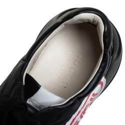 Gucci Black Leather Rhyton Sneakers Size 42.5