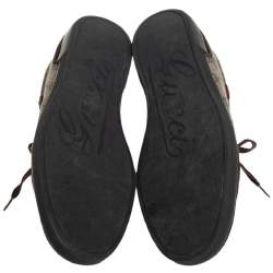 Pre Owned حذاء رياضي غوتشي جلد وكانفاس جي جي سوبريم بيج/بني منخفض من أعلى مقاس 43