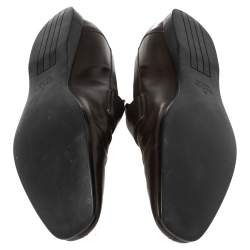 Pre Owned حذاء لوفرز غوتشي جلد بني مزين شعار الماركة جي جي سليب أون مقاس 43