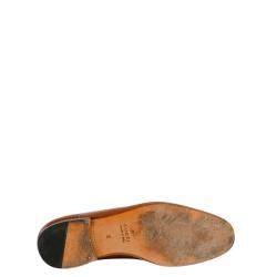Pre Owned Gucci Brown Burnished Leather Jordaan Horsebit Slip On Loafers Size 8