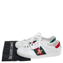 Pre Owned Gucci White Leather Ace Low Top Sneakers Size 40