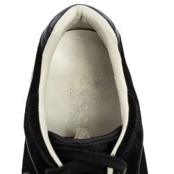 Gucci Black Suede Interlocking G Logo Low Top Sneakers Size 40.5