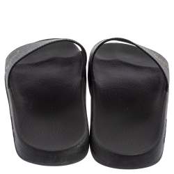 Gucci Black GG Canvas Tiger Flat Slides Size 41