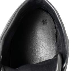 مملوكة مسبقًا Gucci Black Leather Web High Top Sneakers Size 44