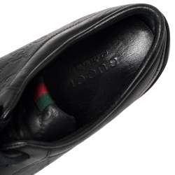 مملوكة مسبقًا حذاء رياضي غوتشي جلد غوتشيسيما أسود منخفض من أعلى مقاس 42.5