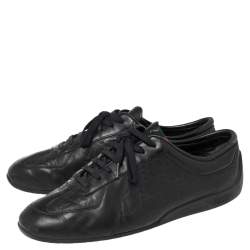 مملوكة مسبقًا حذاء رياضي غوتشي جلد غوتشيسيما أسود منخفض من أعلى مقاس 42.5