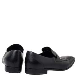 Gucci Black Leather Slip On Loafers Size 45