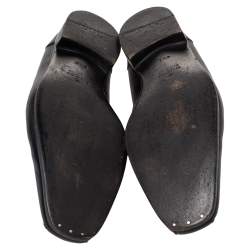 Gucci Black Leather Slip On Loafers Size 45