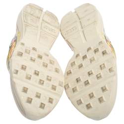 Gucci Cream Leather Rhyton Vintage Logo Low Top Sneakers Size 43