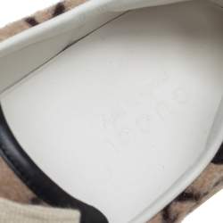 مملوكة مسبقًا Gucci Black/Beige GG Wool And Leather Ace Low Top Sneakers Size 43.5