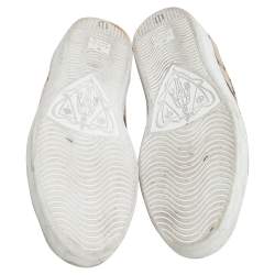 مملوكة مسبقًا Gucci Black/Beige GG Wool And Leather Ace Low Top Sneakers Size 43.5