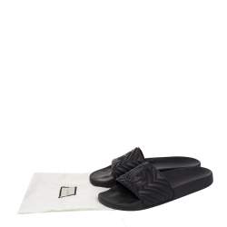 Gucci Black Rubber Slide Sandals Size 43