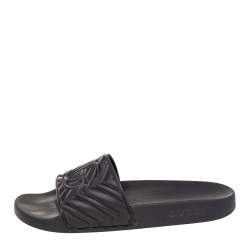 Gucci Black Rubber Slide Sandals Size 43