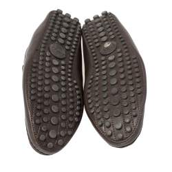 Pre Owned حذاء لوفرز غوتشي جلد ديامانت بني داكن سليب أون مقاس 45