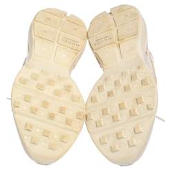 Gucci Cream Leather Rhyton Low Top Sneakers Size 42.5
