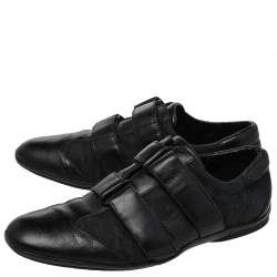 Gucci Black GG Canvas and Leather Velcro Sneakers Size 41.5