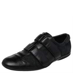 Gucci Black GG Canvas and Leather Velcro Sneakers Size 41.5